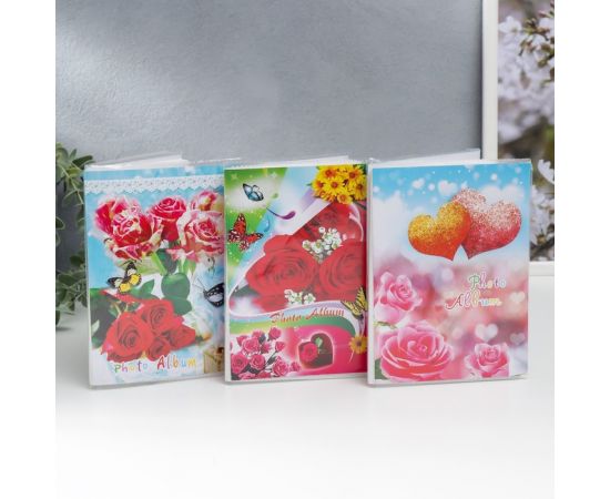 Фотоальбом на 36 фото 10х15 см "Букет цветов" МИКС, 16х12 см 649978 649978