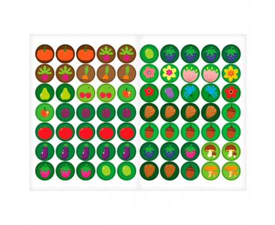 Книга с наклейками-кружочками «Что где растёт?», 16 стр., А5, Синий трактор 7413846