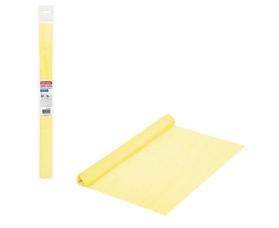 Бумага гофрированная (креповая) ПЛОТНАЯ, 32 г/м2, молочная, 50х250 см, в рулоне, BRAUBERG, 112519 112519