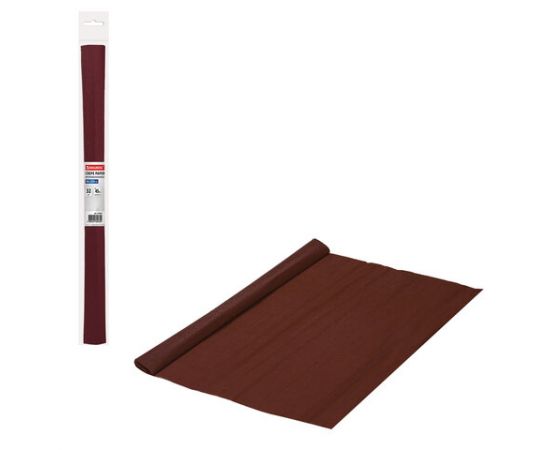 Бумага гофрированная (креповая) ПЛОТНАЯ, 32 г/м2, коричневая, 50х250 см, в рулоне, BRAUBERG 112529