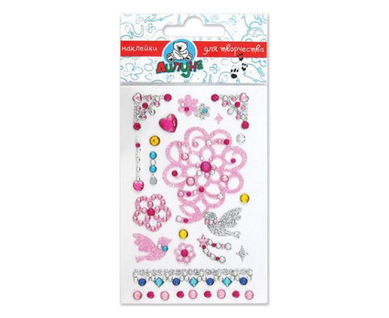 Наклейки ЛИПУНЯ "Хрустальные цветы и птицы", с европодвесом, RSS012 126315