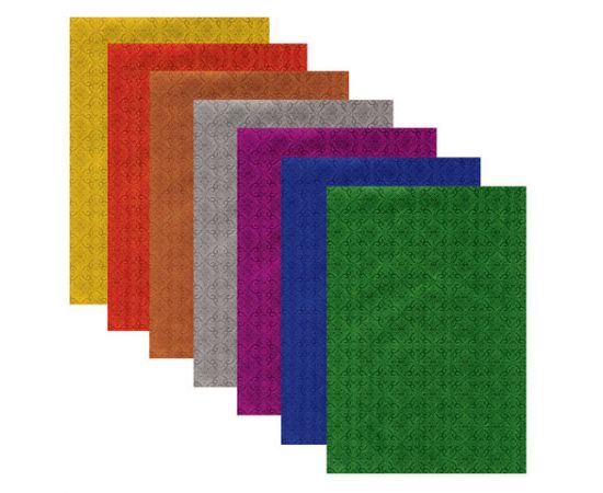 Цветная фольга А4 ФАКТУРНАЯ 7л, 7цв, "ЦВЕТОЧНЫЙ ОРНАМЕНТ", ОСТРОВ СОКРОВИЩ, 128976 128976