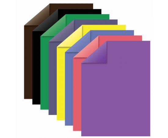 Цветная бумага А4 2-сторонняя офсетная, 16л. 8цв., на скобе, ЮНЛАНДИЯ, 200х280мм, (2 вида), 129558 129558