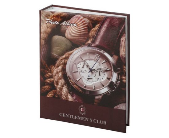 Фотоальбом BRAUBERG на 200 фотографий 10х15 см, твердая обложка, "Часы", коричневый, 390667 390667