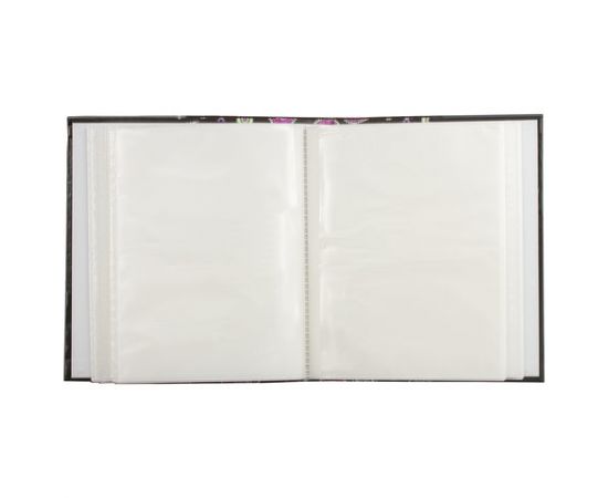 Фотоальбом BRAUBERG на 200 фото 10*15см, твердая обложка, Пейсли, черный с розовым, 390668 390668