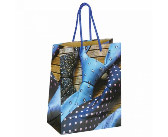 Пакет подарочный 17,8x9,8x22,9 см, ЗОЛОТАЯ СКАЗКА "Галстуки", ламинированный, 606586 606586