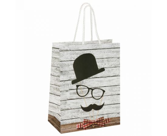 Пакет подарочный 17,8x9,8x22,9 см, ЗОЛОТАЯ СКАЗКА "Джентльмен", ламинированный, 606587 606587