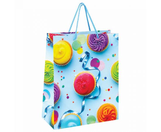 Пакет подарочный 26x12,7x32,4 см, ЗОЛОТАЯ СКАЗКА "Кексики", ламинированный, 606593 606593