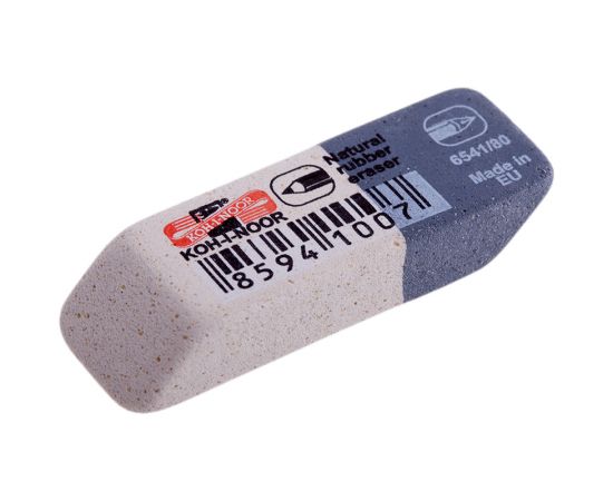 Ластик Koh-I-Noor "Sanpearl" 80, скошенный, комбинированный, натуральный каучук, 41*14*8мм 6541080004KDRU