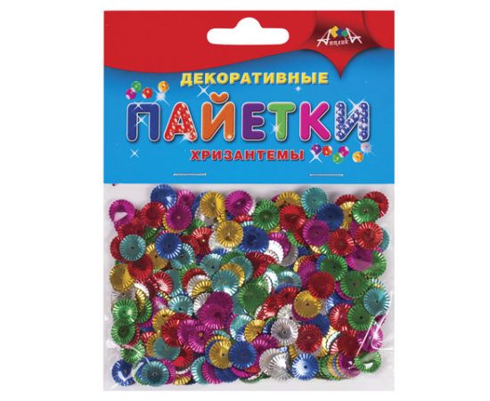 Материалы для творчества АППЛИКА "Декоративные пайетки", хризантемы, С2892 660721