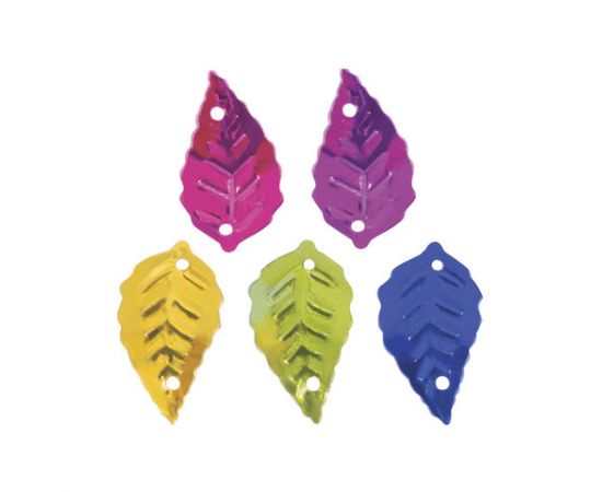 Пайетки для творчества "Листья", 5 цветов, 15 мм, 20 грамм, ОСТРОВ СОКРОВИЩ, 661280 661280