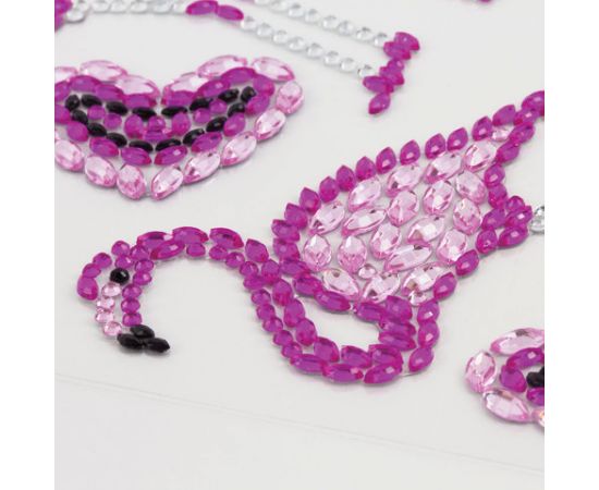 Наклейки готовые из страз ФЛАМИНГО, 8 декоративных элементов, 9,5х15,5 см, ОСТРОВ СОКРОВИЩ, 661565 661565