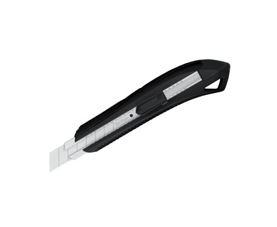 Нож канцелярский 18мм Berlingo "Razzor 200", auto-lock, металл. направл., черный, европодвес BM4130_a