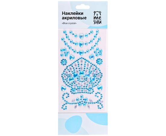 Наклейки акриловые MESHU "Blue crystal", 9*24см, европодвес MH_32446