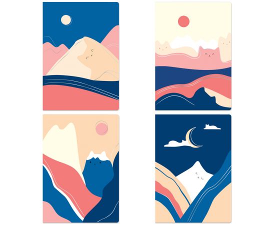 Тетрадь 48л., А5, клетка MESHU "Mountcats", матовая ламинация, тиснение фольгой, ЕВРО MS_43138