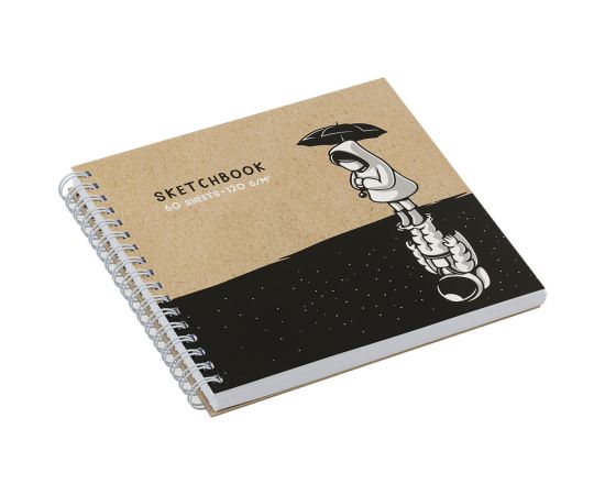 Скетчбук 60л., 150*150 MESHU "Space Traveler", на гребне, выб. лак, soft-touch, 120г/м2 MS_44870