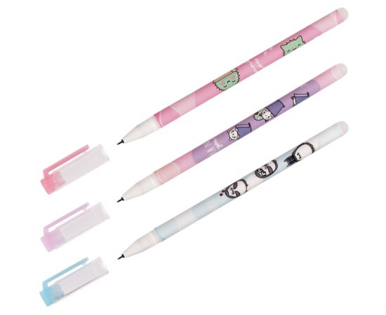 Ручка гелевая стираемая MESHU "Meow Friends" синяя, 0,5мм, корпус ассорти MS_65954