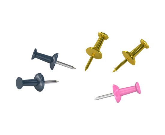 Кнопки силовые Berlingo, 50шт., цветные, ПВХ упак., европодвес, розовый+золотой PN5030f