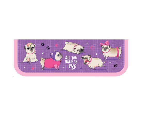 Пенал 1 отделение, 190*60 ArtSpace "Love Pugs", ламинированный картон ПК1_42294