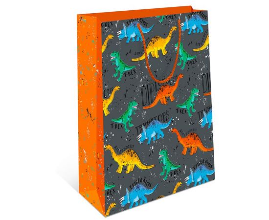 Пакет подарочный 26*32*12см Арт и Дизайн "Динозавры", вырубка, ламинация 0293.402кп