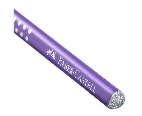 Карандаш ч/г Faber-Castell "Sparkle" B, трехгранный, заточен., жемчужный лиловый 118204