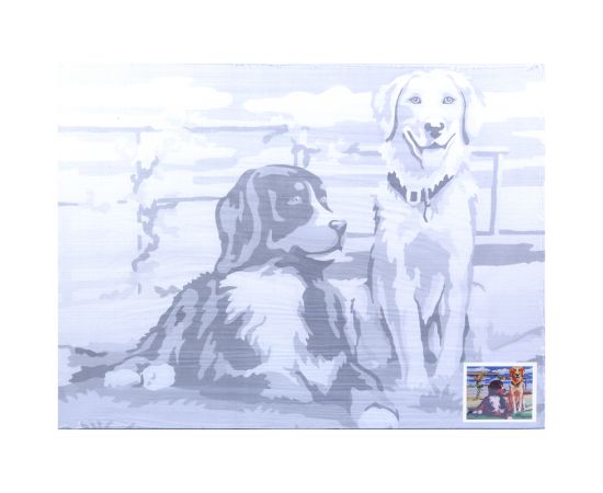 Холст на картоне с контуром Сонет "Собаки", 30*40см 141764