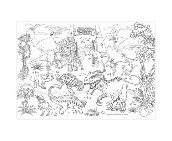 Очень большая раскраска 970*680 ND Play "Мир Юрского периода. Большие динозавры", двухсторонняя 301153