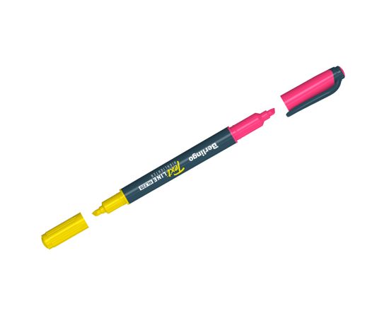 Текстовыделитель двусторонний Berlingo "Textline HL220" желтый/розовый, 0,5-4мм T2036