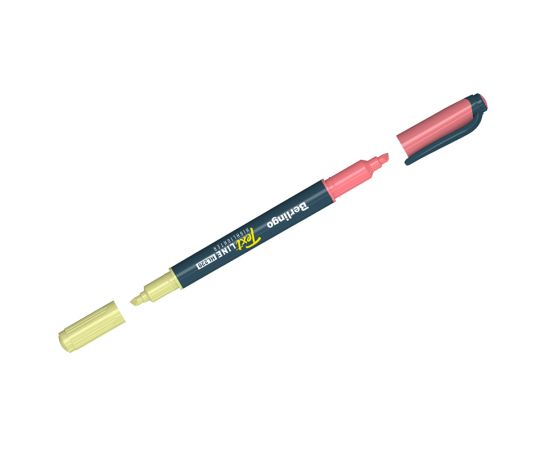 Текстовыделитель двусторонний Berlingo "Textline HP220" пастель, ваниль-фламинго, 0,5-4мм T2136