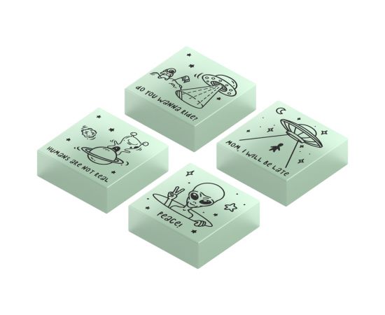 Ластик Berlingo "Aliens", прямоугольный, 28*28*12мм, флуоресцентный BLc_00610