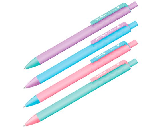 Ручка шариковая автоматическая Berlingo "Haze" 0,7мм, синяя, прорезин. корпус, корпус ассорти CBm_70956