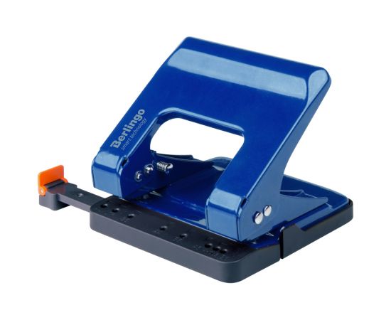 Дырокол энергосберегающий Berlingo "Smart Technology" 25л., металлический, фиксатор, линейка, синий DDm_25203
