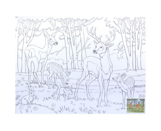 Холст на картоне с контуром Сонет "Олени", 30*40см DK13701-L