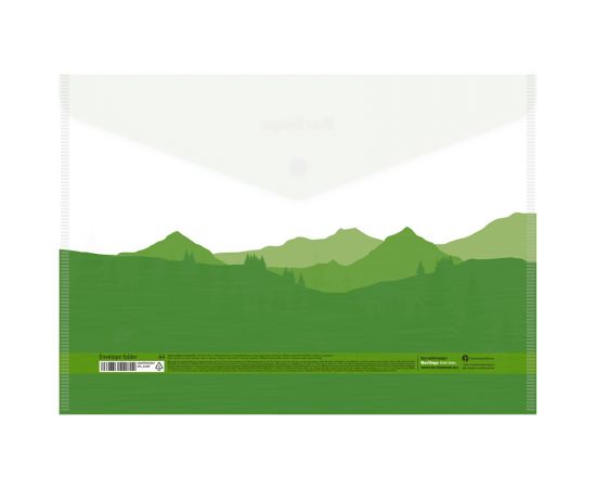 Папка-конверт на кнопке Berlingo "Green Series" А4, 180мкм, с рисунком EFb_A4209