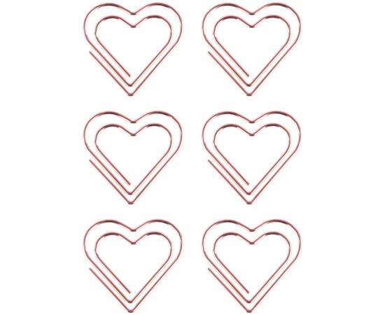 Скрепки фигурные 27мм, MESHU "Hearts", 6шт., пакет с европодвесом MS_41587