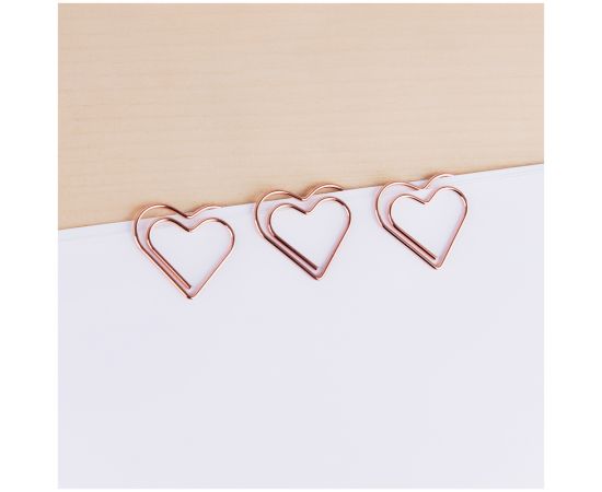 Скрепки фигурные 27мм, MESHU "Hearts", 6шт., пакет с европодвесом MS_41587
