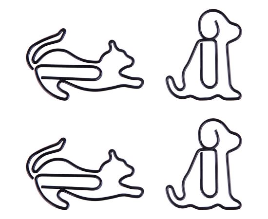 Скрепки фигурные 19мм, Meshu "Cat&Dog ", 4шт., пакет с европодвесом MS_41593