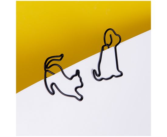 Скрепки фигурные 19мм, Meshu "Cat&Dog ", 4шт., пакет с европодвесом MS_41593
