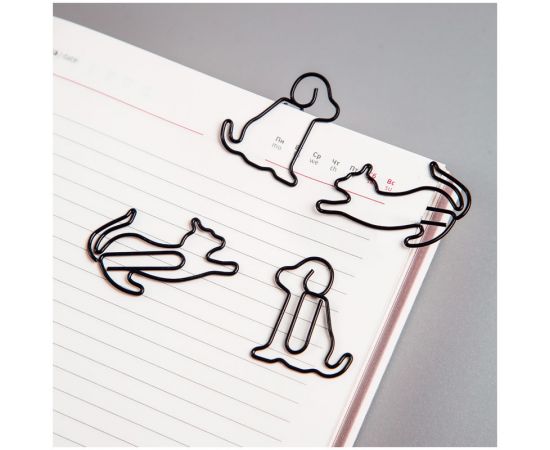 Скрепки фигурные 19мм, Meshu "Cat&Dog ", 4шт., пакет с европодвесом MS_41593