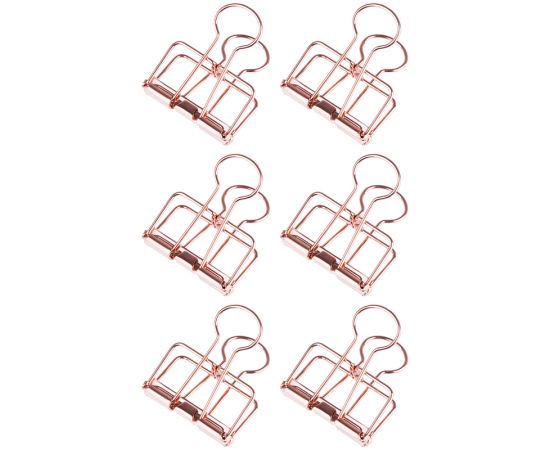 Зажимы для бумаг 32мм, MESHU "Rose Gold", 4шт., пакет с европодвесом MS_41597