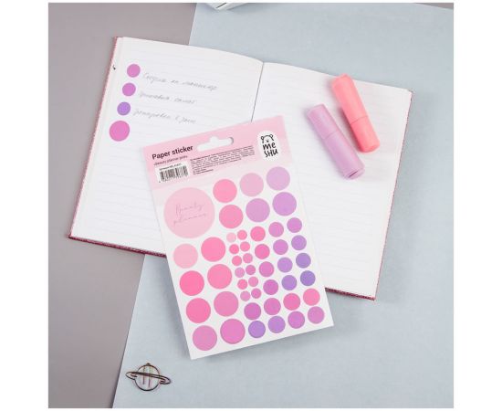 Наклейки бумажные MESHU "Beauty planner pink", 12*18см, 47 наклеек, европодвес MS_41677