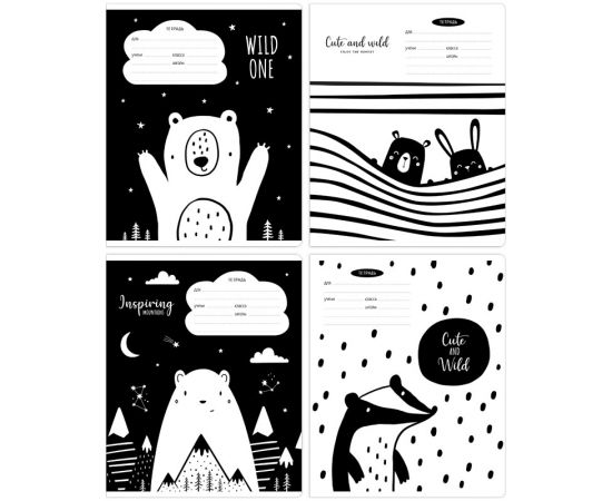 Тетрадь 18л., клетка MESHU "Black&white" MS_43310