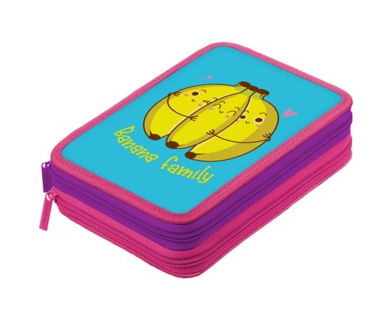 Пенал 2 отделения, 200*140*45 Berlingo "Bananas", полиэстер PK20001