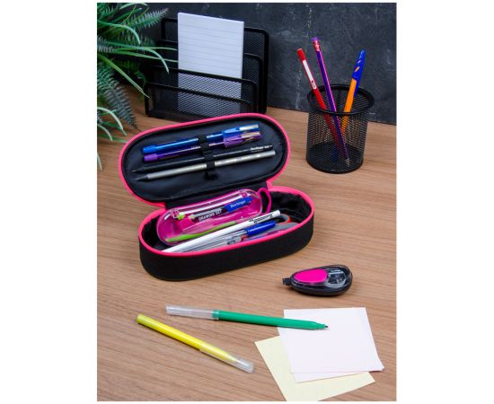 Пенал корпусный 1 отделение, 210*85*50мм, Berlingo "Neon fashion", полиэстер PM09077