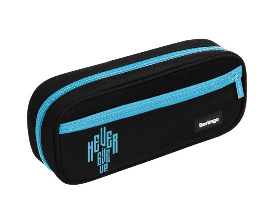 Пенал мягкий 1 отделение, 1 карман, 220*95*50 Berlingo "Never give up", полиэстер, откидная планка PM09136