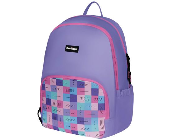 Рюкзак Berlingo Light "Squares" 39,5*28*16см, 2 отделения, 3 кармана, уплотненная спинка RU08028