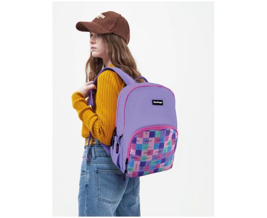 Рюкзак Berlingo Light "Squares" 39,5*28*16см, 2 отделения, 3 кармана, уплотненная спинка RU08028