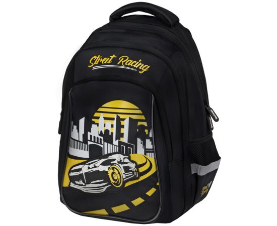 Рюкзак Berlingo Comfort "Street racing" 38*27*18см, 3 отделения, 3 кармана, эргономичная спинка RU08048