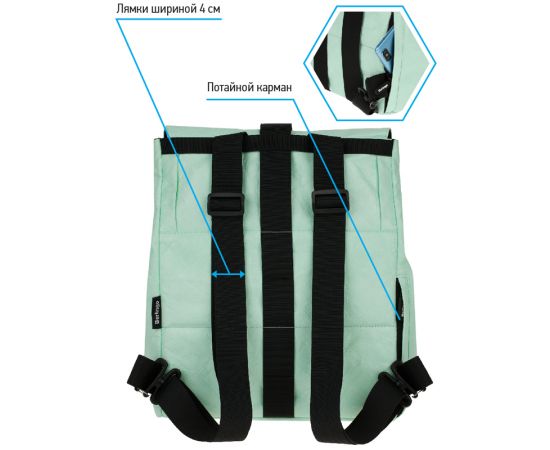 Рюкзак Berlingo Trends "Eco mint" 36*28,5*13см, 1 отделение, тайвек RU08104