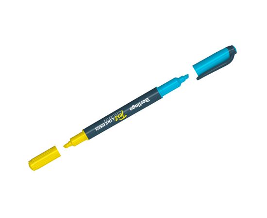 Текстовыделитель двусторонний Berlingo "Textline HL220" желтый/голубой, 0,5-4мм T2032